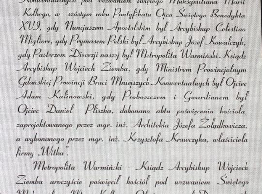 Grafika #27: Olsztyn: konsekracja kościoła