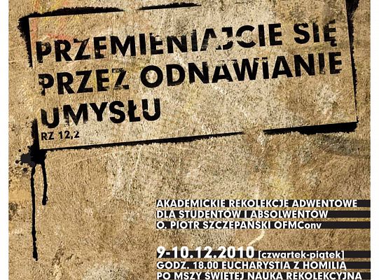 Grafika #1: Zaproszenie: akademickie rekolekcje adwentowe w Poznaniu